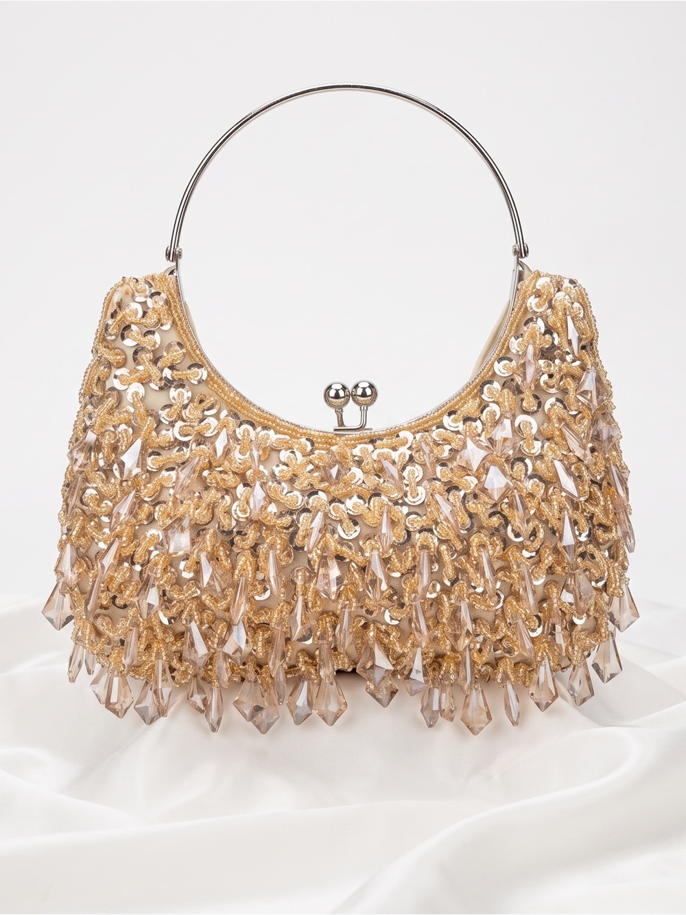 GORGEOUS BEADED EVENING BAG DRIPPING IN BEADS